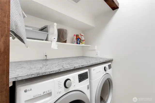 Main level laundry closet