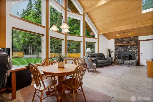 Natural light flows in the floor-to-ceiling windows.