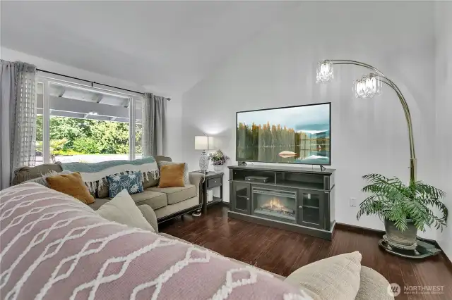 Living room with bamboo flooring