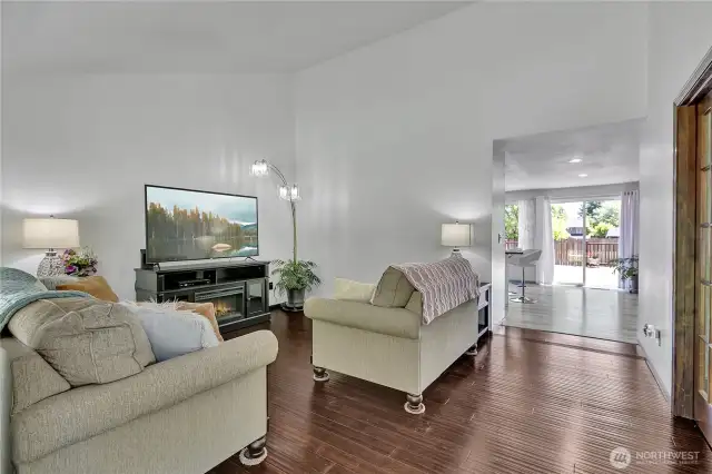 Living room with bamboo flooring