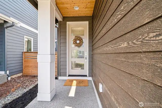 Beautiful Covered entry featuring tongue n groove
