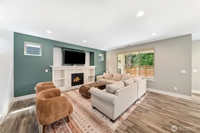 Custom built in, shiplap and accent walls