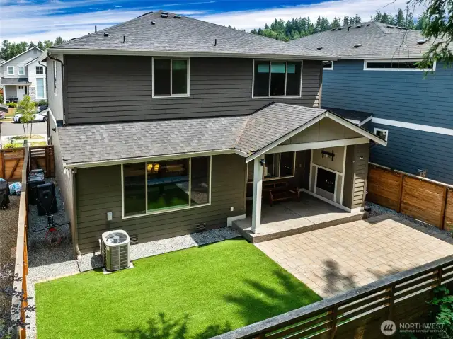 Private backyard with lots of room to relax and entertain