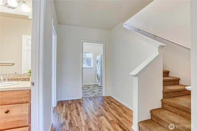 full bath & 3 bedrooms w laundry lower level