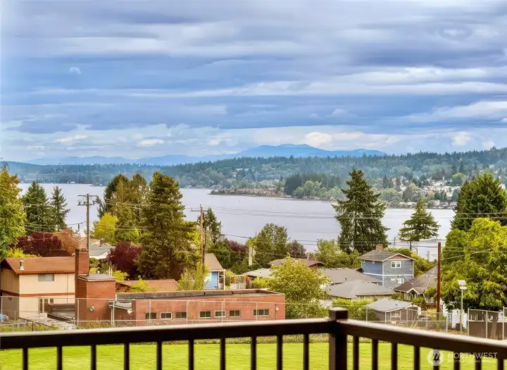 Expansive Lake Washington views from main floor balcony!