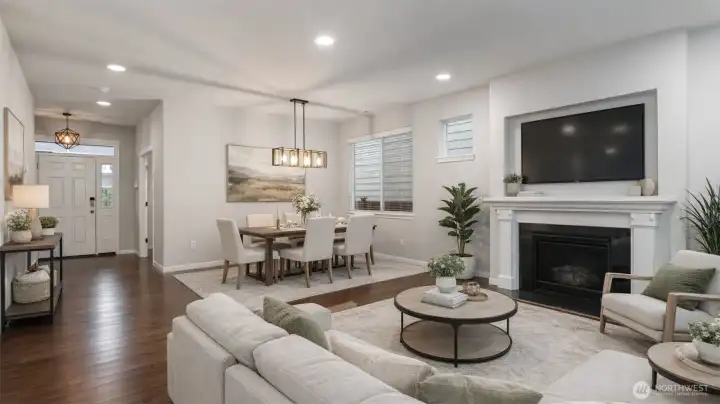 Virtually Staged Living Room/ Dining Room