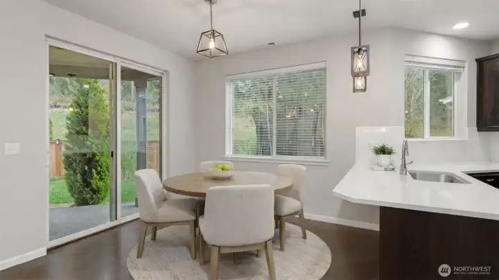 Virtually Staged Breakfast nook with a view