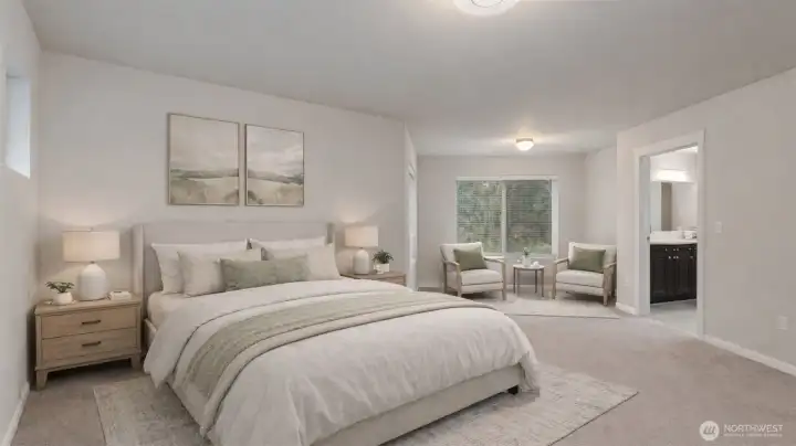Virtually Staged Primary Bedroom