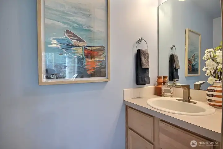 Convenient half bath on the main floor.