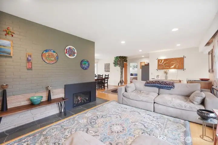 Cozy living room with gas fireplace