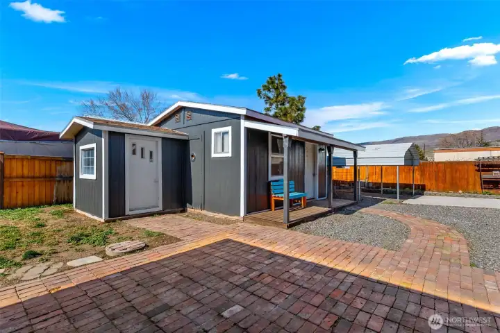 detached outbuilding with new exterior paint