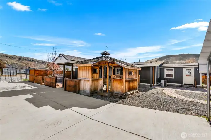 plenty of parking behind the gate