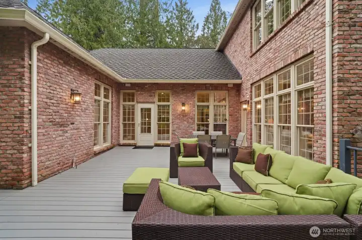 Plumbed for gas and with iron railing and stairs to the yard; perfect for morning coffee or afternoon BBQ’s.