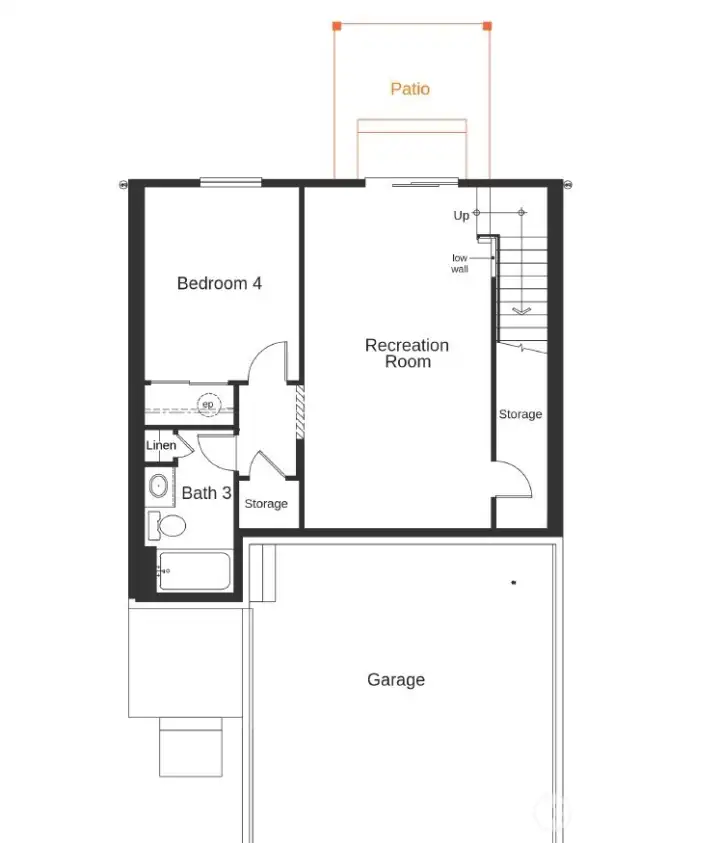 Layout basement floor, not actual home