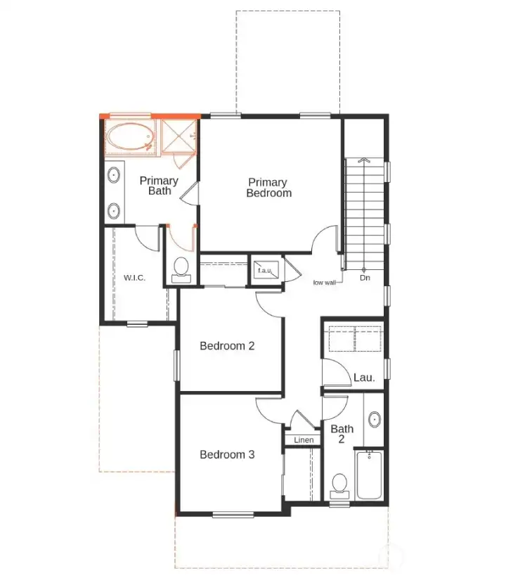 Layout top floor, not actual home