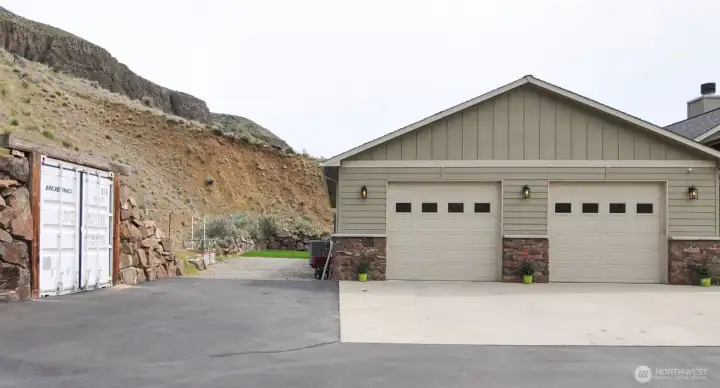 2 CAR GARAGE, SIDE PARKING WITH 20FT CONTAINER