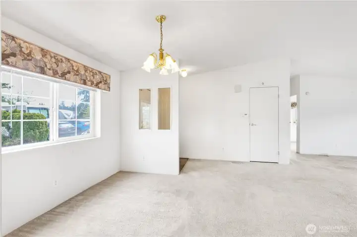 Very spacious living room and dining room.