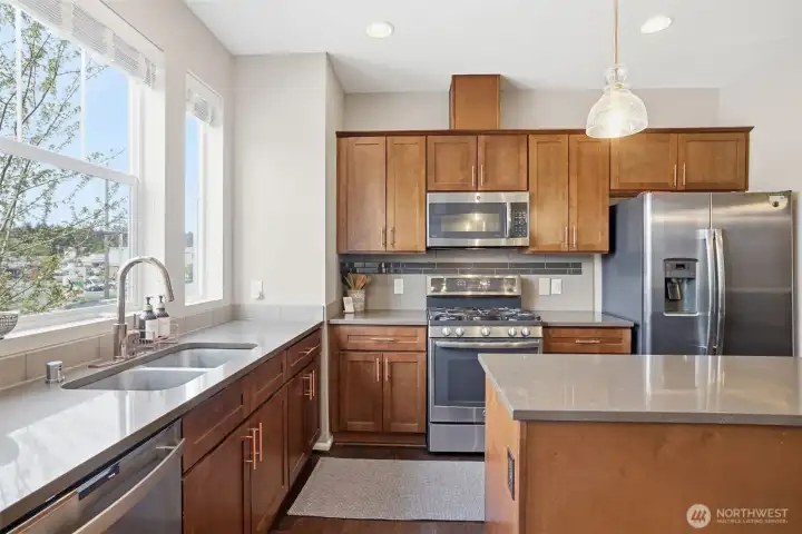 Open Kitchen, Stainless Steel Cabinets, Granite Cabinets