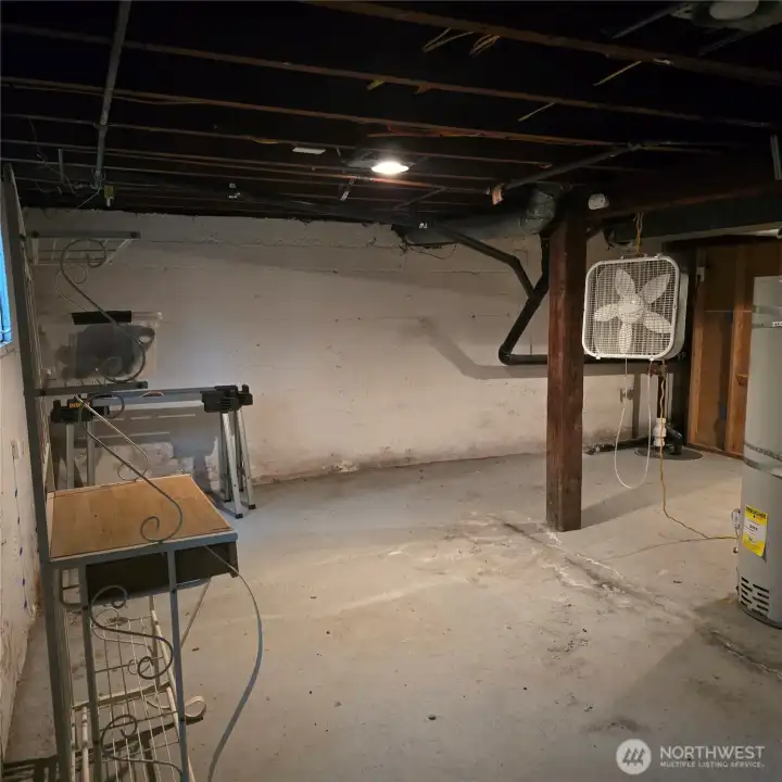 Unfinished Basement storage area.