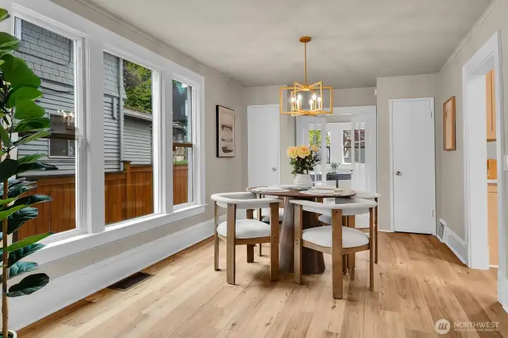 Spacious dining...