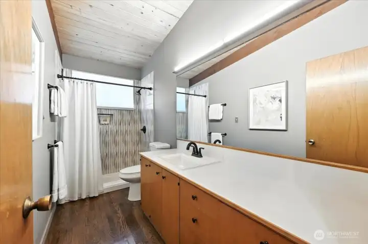 Three quarter bath on main floor.