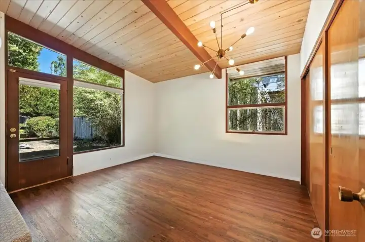 Guest bedroom near courtyard.