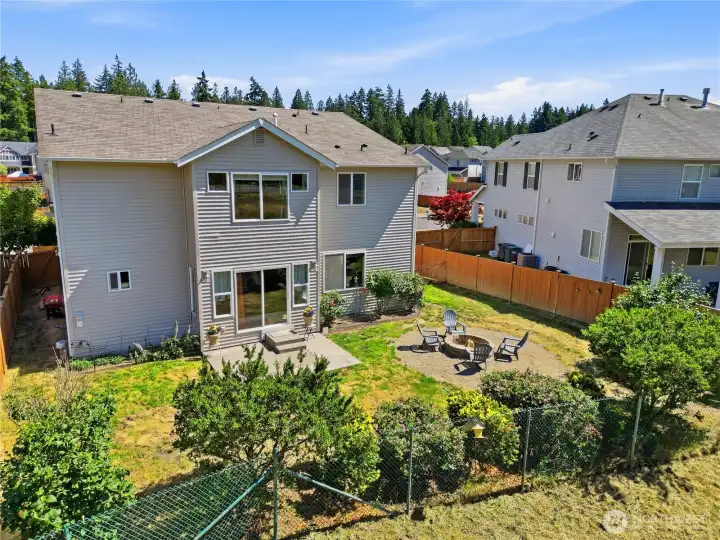 Fully fenced backyard yet allowing full view of pond behind the home!