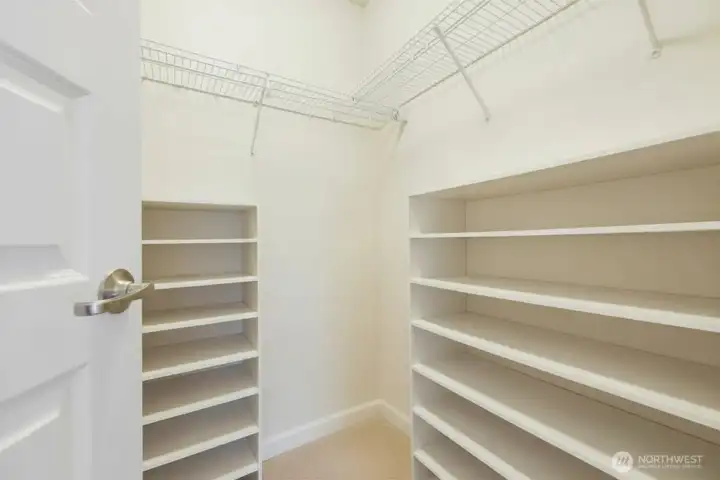 Closer look at the second closet, or 'shoe closet' as it's currently being used.