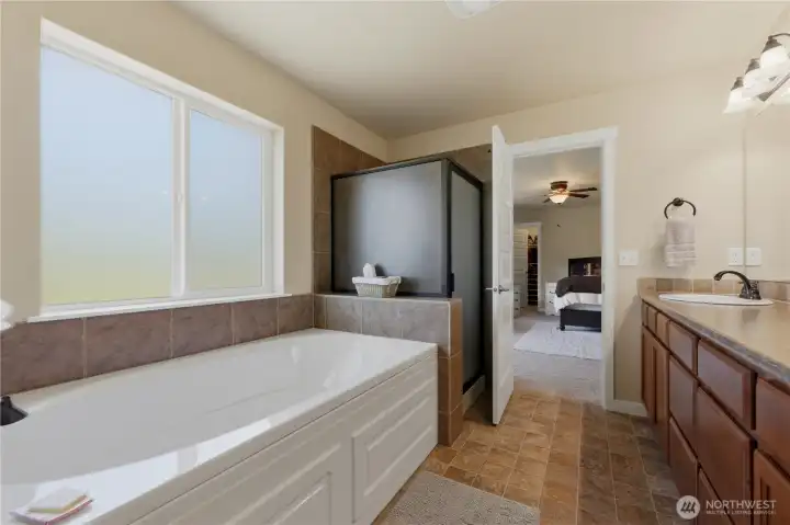 Don't forget the separate shower space!