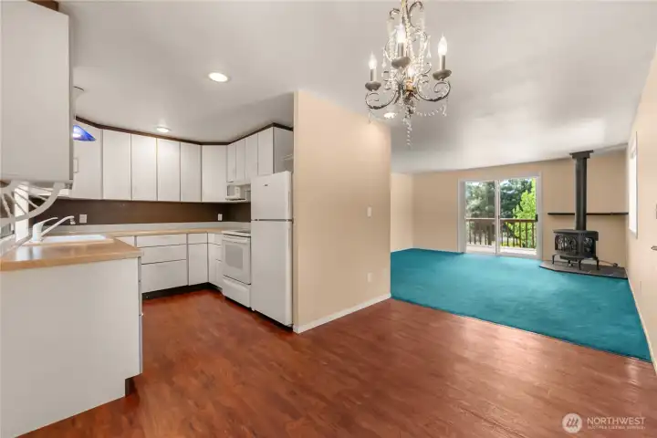 Open kitchen, dining and living areas designed for comfortable everyday living. Open kitchen, dining and living areas designed for comfortable everyday living.