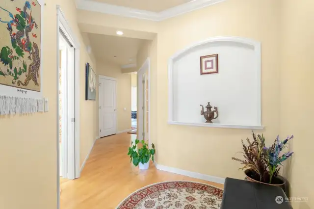 Foyer with second bedroom to left