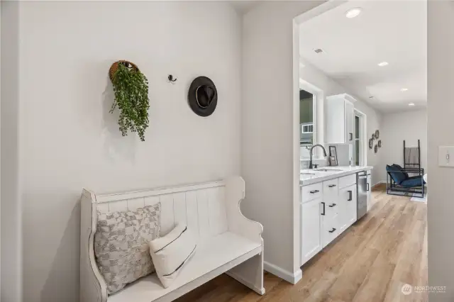 Mudroom off the garage