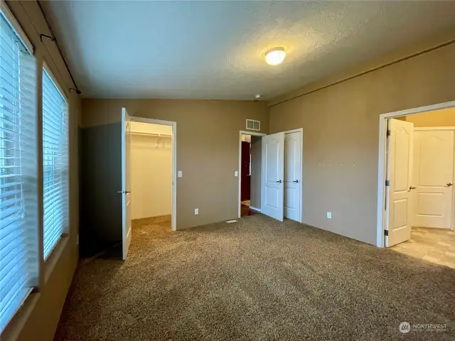 Primary bedroom features 2 closets!