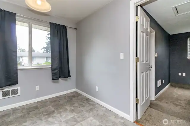 Dining room is right next to the converted 4th bedroom!