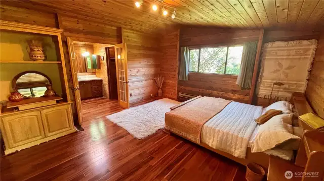 Master Bedroom with full bath and walk-in closet, french door lead to the master bathroom and walk-on closet.