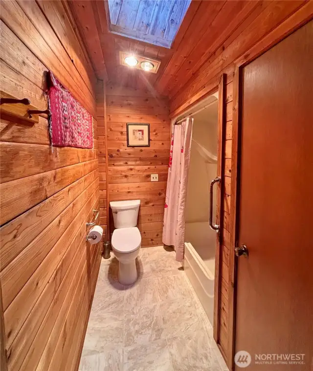 Master bathroom, with a skylight for natural lighting
