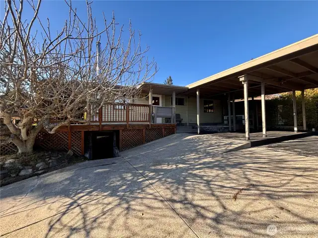 Carport, fits two cars.