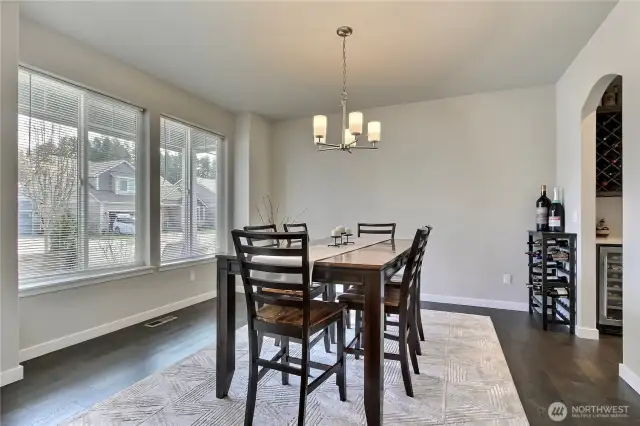 Light and bright formal dining room.