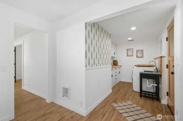 Main level entry on right.  Laundry room.