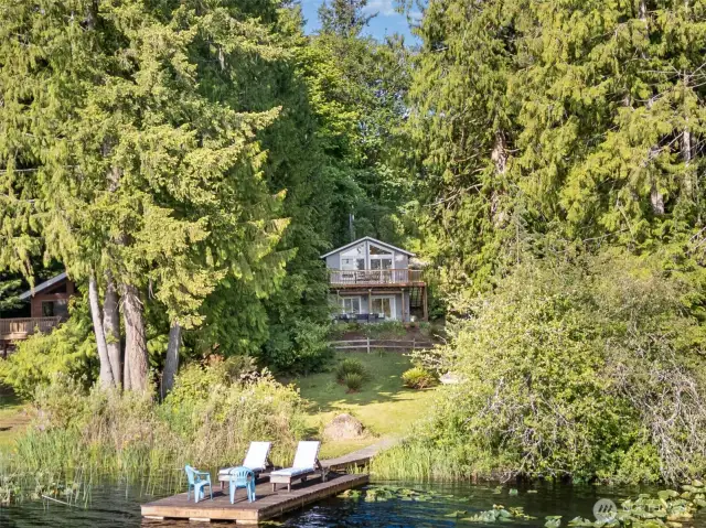 Large yard, deck and dock