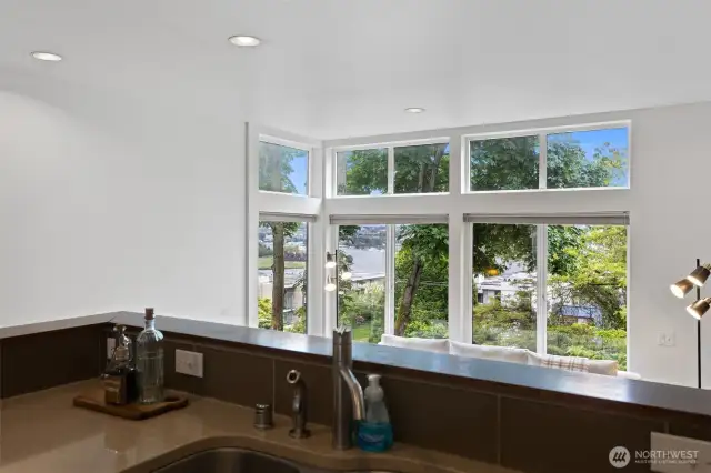 Kitchen with Lake View