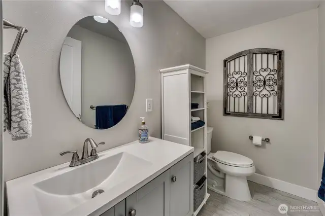 Main level bathroom attached to bedroom #3