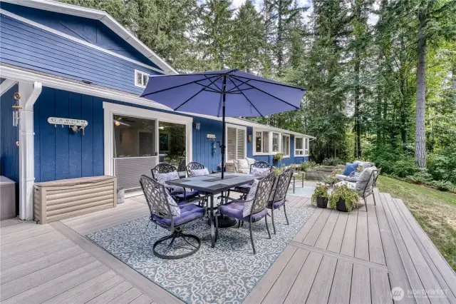 Enjoy this beautiful, private deck off the back of the home.