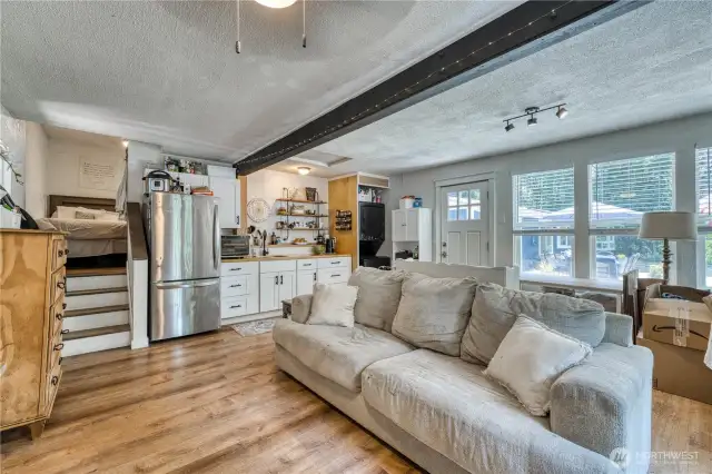 Guest cottage living area.