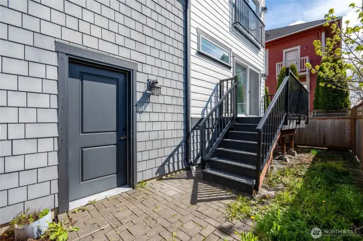 Back door garage access.