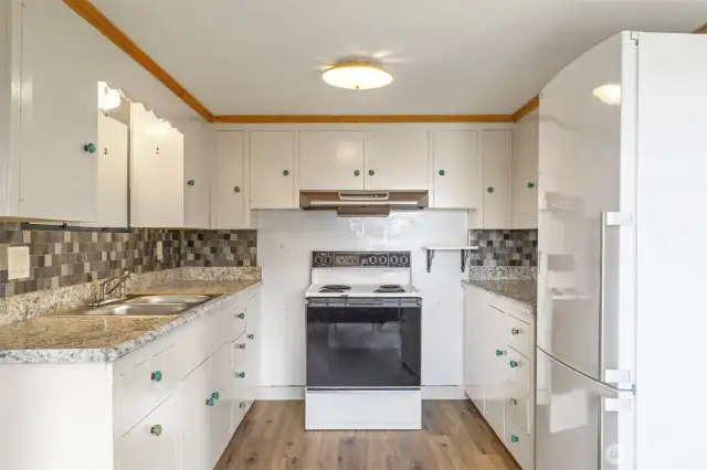 Kitchenette with amazing storage.
