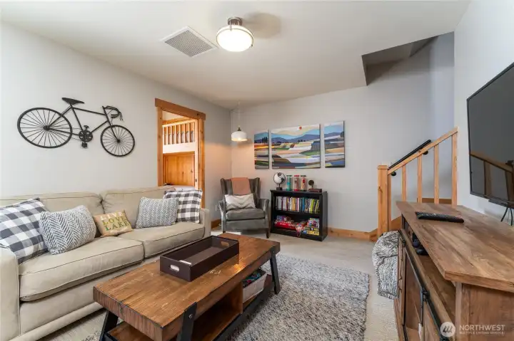 Rec room in basement