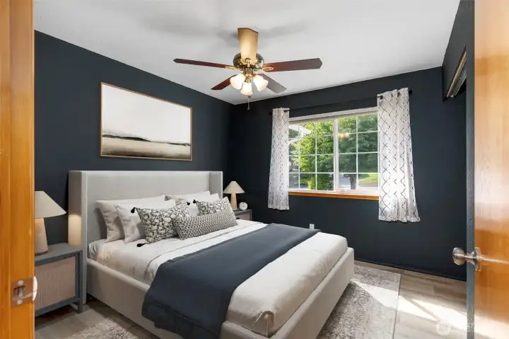 Guest bedroom #2 shown with virtual staging