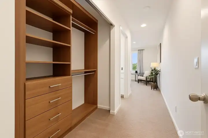 Opportunity to install custom wardrobe! Virtually enhanced photo.