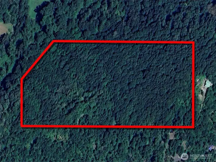 Overhead view with approximate boundaries in red.
